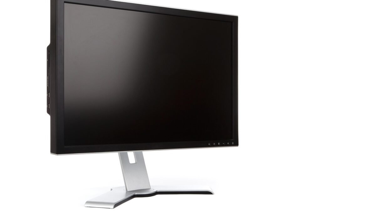 LCD computer monitor showing a black screen